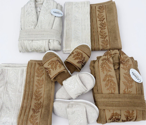 سرویس جهیزیه عروس حوله۱۰تیکه دورو نخ با جذب اب فوق العاده